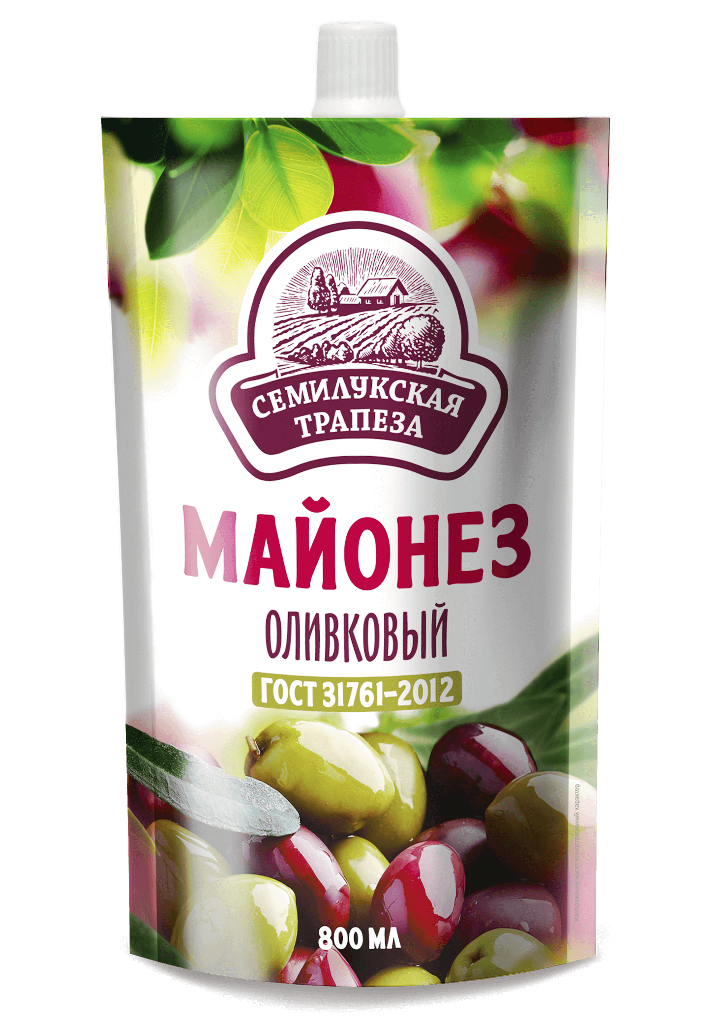 Mayonnaise "Semilyukskaya trapeza" Olive  800 Ml