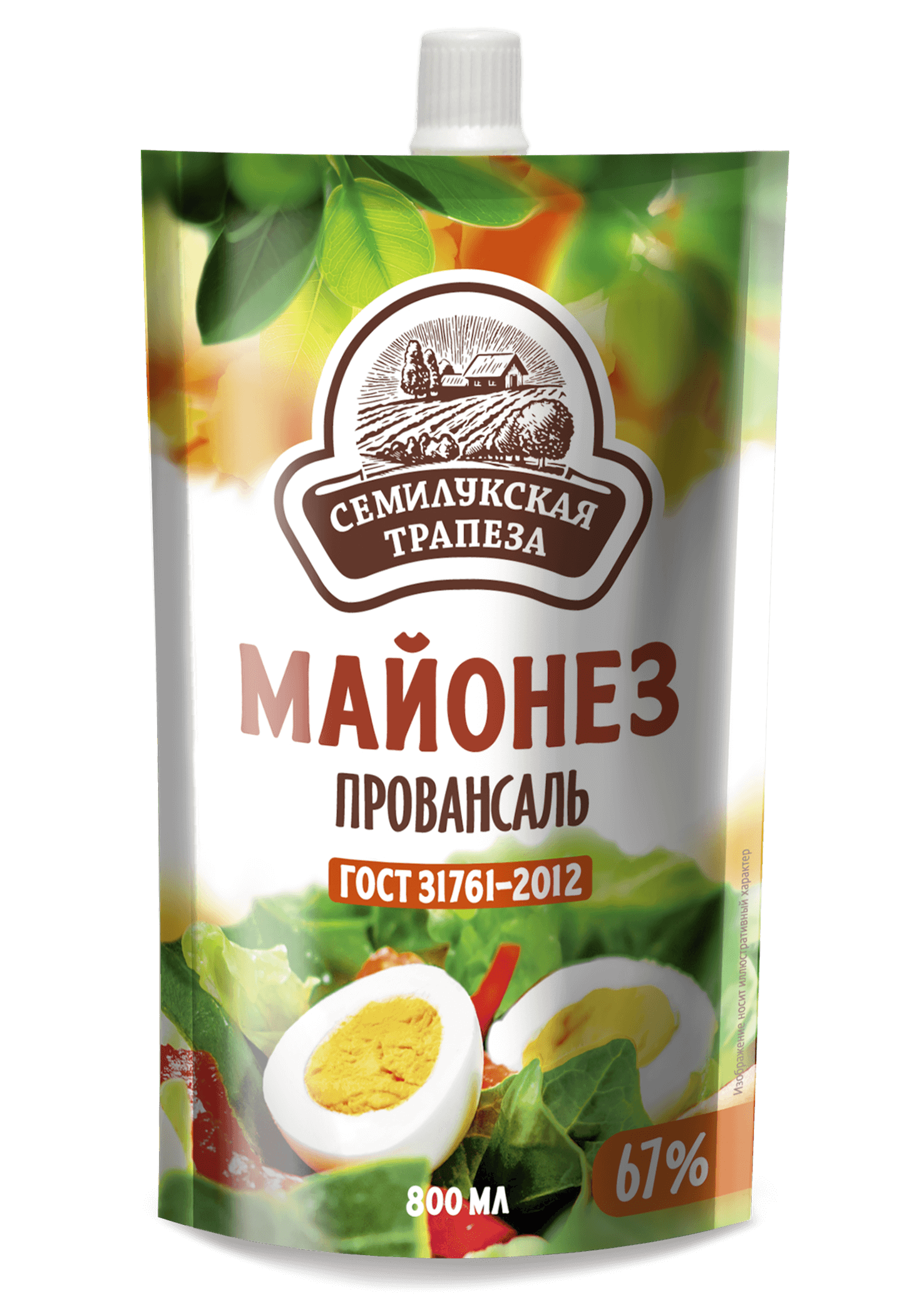 Mayonnaise "Semilyukskaya trapeza" Provencal 800 ml 67%